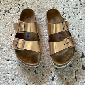 Birkenstock Arizona copper metallic